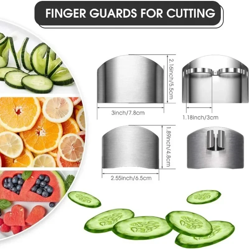 Finger Protector Finger Guard Kitchen Accessories Stainless Steel Finger Cover Finger Protection Safe Cutting Kitchen Must Have Cutting Guard Thumb Protector