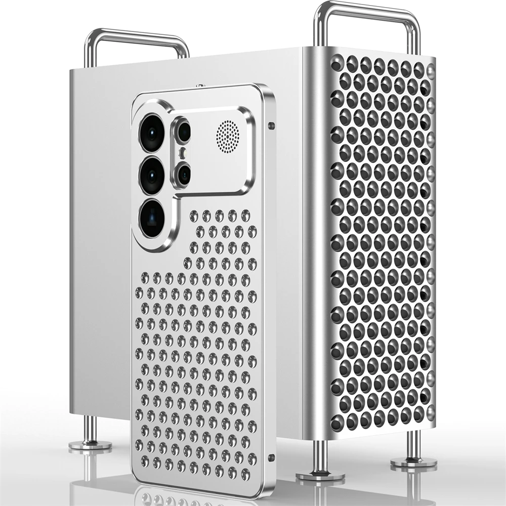 Aluminum Metal Cooling Case with Heat Dissipation and Shockproof Protection - Anti-Fall Design with Camera Protection