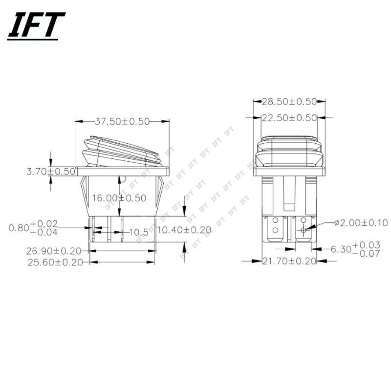 10PCS KCD4 12V 220V Wasserdicht Und Öl Beweis Rast Schalter Vier Fuß AUF OFF Rot Grün mit Lichter 4PIN Rocker Power Schalter LED – Detail 3