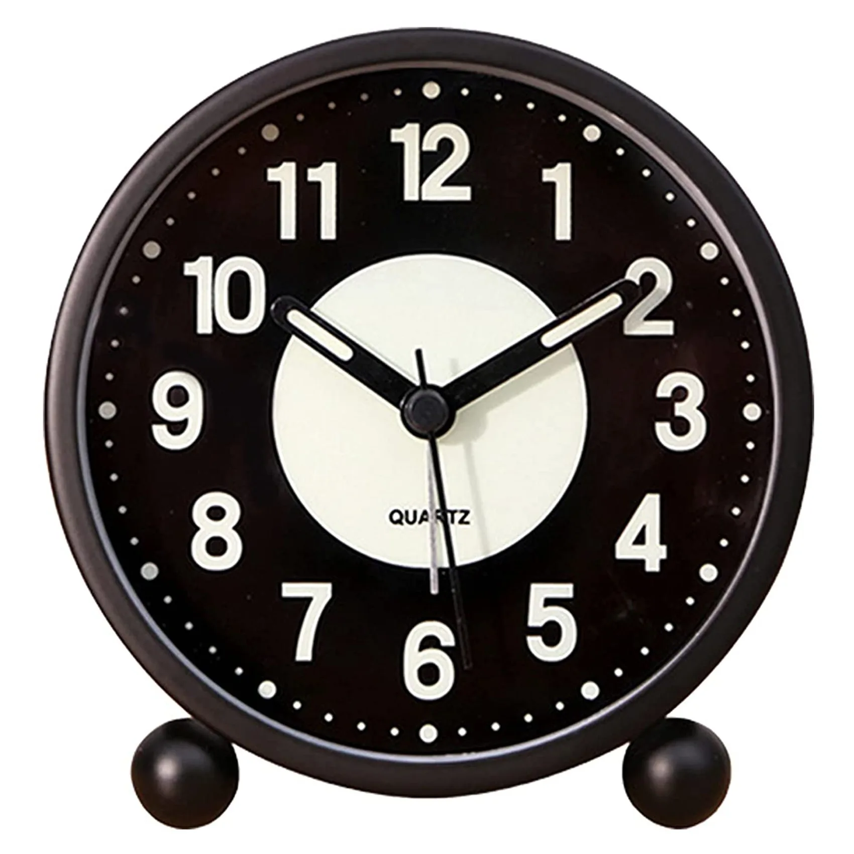 

Alarm Clock Luminous 4 inchRound Silent Analog Table Clock Non-Ticking Battery Operated with Loud Alarm for Bedroom