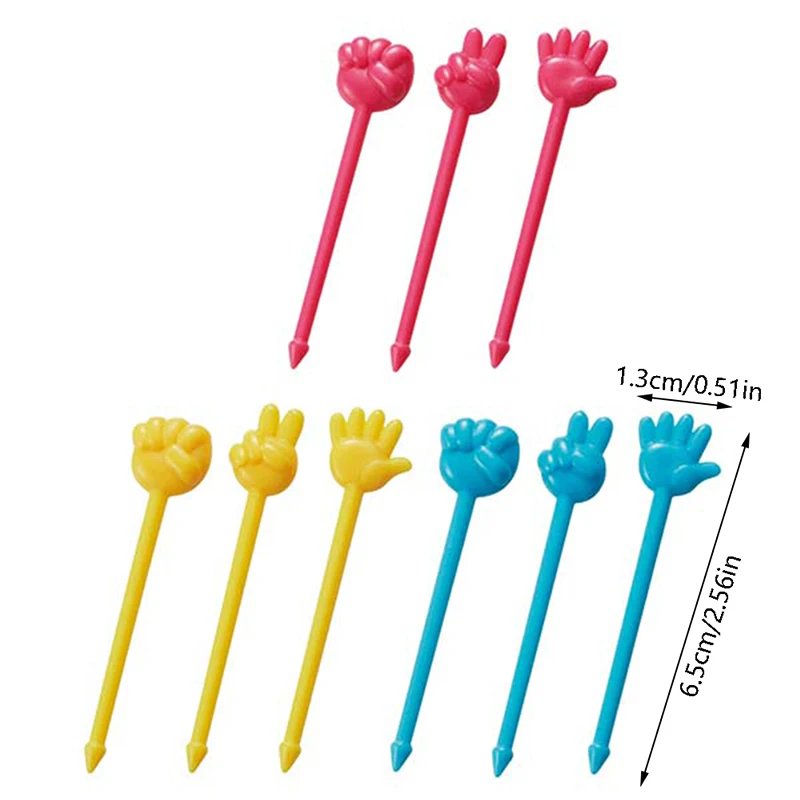 Fruit Fork Mini Cartoon Kids Cake Food Grade Plastic Fruit Toothpick Bento Lunch Bento Accessories Party Decor 12pcs fruit fork food toothpicks food picks
