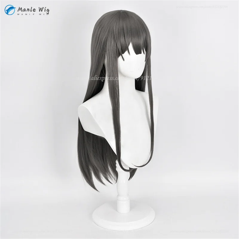 Sakurajima Mai Anime Cosplay Perücke Dunkelgrau Hitzebeständig 4