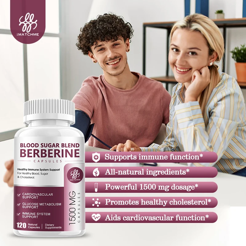 Berberine Supplement 1500mg with Ceylon Cinnamon Bitter Melon Green Tea Supports Immune Heart Health & Gastrointestinal berberine capsules