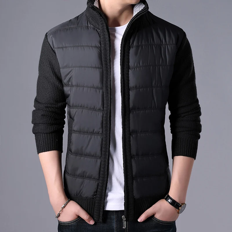 

Men's Cardigan Colored Thermal Standing Neck Knitwear Casual Business Men's Knitwear Jacket mens sweater cardigan