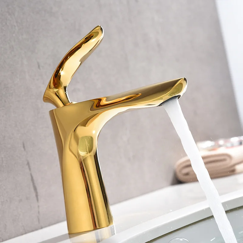 

ECHOME Basin Faucets Copper Cold and Hot Mixer Sink Mixer Tap Single Hold Handle Washbasin Tapware Kichen Bathroom Accessories