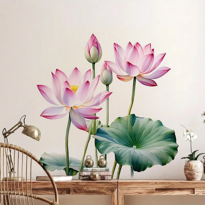 Gorgeous Lotus Toilet Stickers Decoration for Living Room, Wall, Bedroom, and Home Decor Car Decals Self-Adhesive