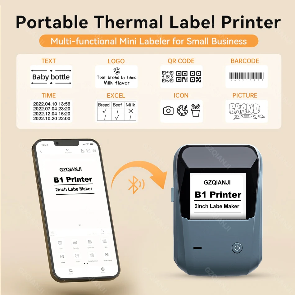 Niimbot B1 Mini stampante per etichette tascabile autoadesiva termica  portatile senza inchiostro senza inchiostro creatore di adesivi senza  inchiostro carta Android Mobile - AliExpress