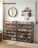SONGMICS Shoe Rack, 12-Tier Shoe Organizer, Metal Shoe Storage for Garage, Entryway, Set of 2 6-Tier Stackable Shoe Shelf 2