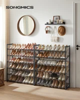 SONGMICS Shoe Rack, 12-Tier Shoe Organizer, Metal Shoe Storage for Garage, Entryway, Set of 2 6-Tier Stackable Shoe Shelf 2