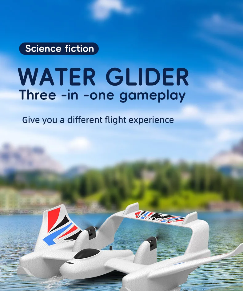 BM21 RC Glider Gyro Stable Flight Waterproof Remote Control Aircraft Boat EPP Foam Amphibious Fixed Wing Aircraft Toys Gifts
