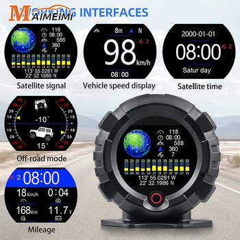 X95 GPS HUD pantalla frontal de coche 4x4 inclinómetro todoterreno ángulo de pendiente velocidad sincronización satelital accesorios de coche medidor multifunción 1