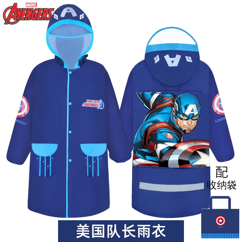 Children Raincoat Girls Frozen with Schoolbags Thickened Toddler Children Baby Pupils Poncho Rain Coats Waterproof with Hood