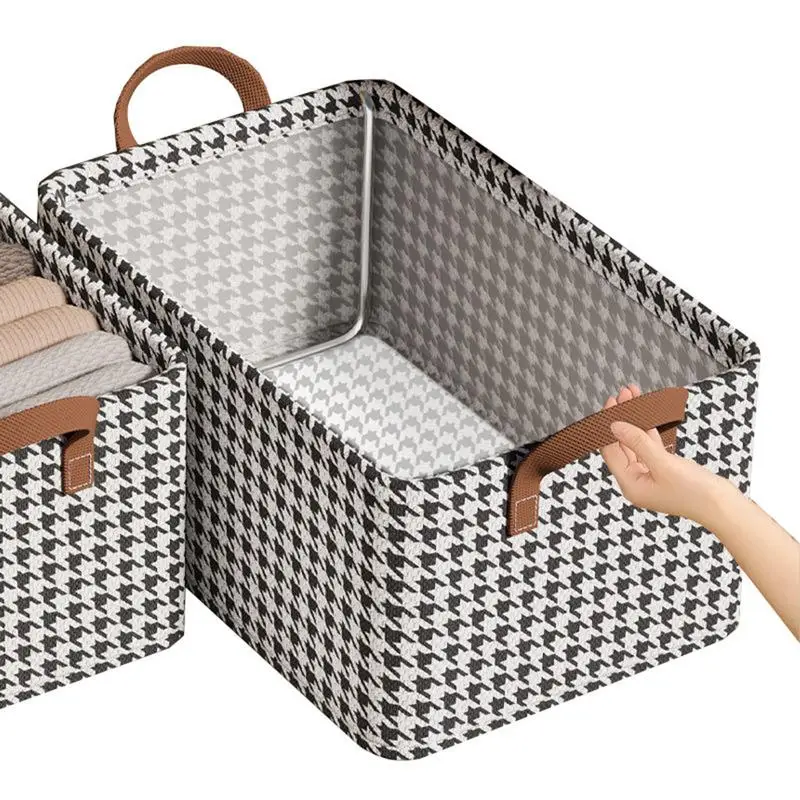 

Fabric Storage Box Wardrobe Storage Box Decorative Sturdy Cloth Storage Bin With Handles For Organizing Clothes Toys Lingerie