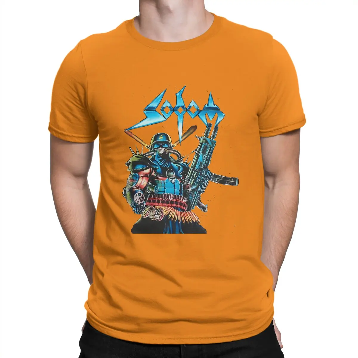 thumbnail image 1 of Camiseta creativa Sodom para hombre, banda de rock, tricolor, cuello redondo, personalizable, regalo, ropa para exteriores, 1 of 7