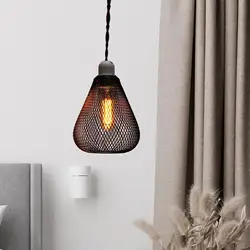 Iron Wire Lampshade Decorative Industrial Hollow Lampshade for Kitchen Island Ceiling Hanging Light Shades Handwoven Rustic