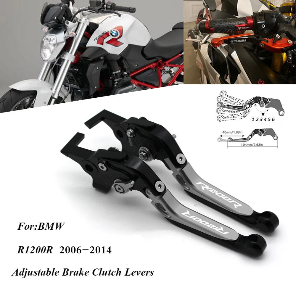 

Motorcycle Accessories Handlebar Adjustable Extendable Folding Brake Clutch Levers For BMW R1200R R1200 R 2006-2014