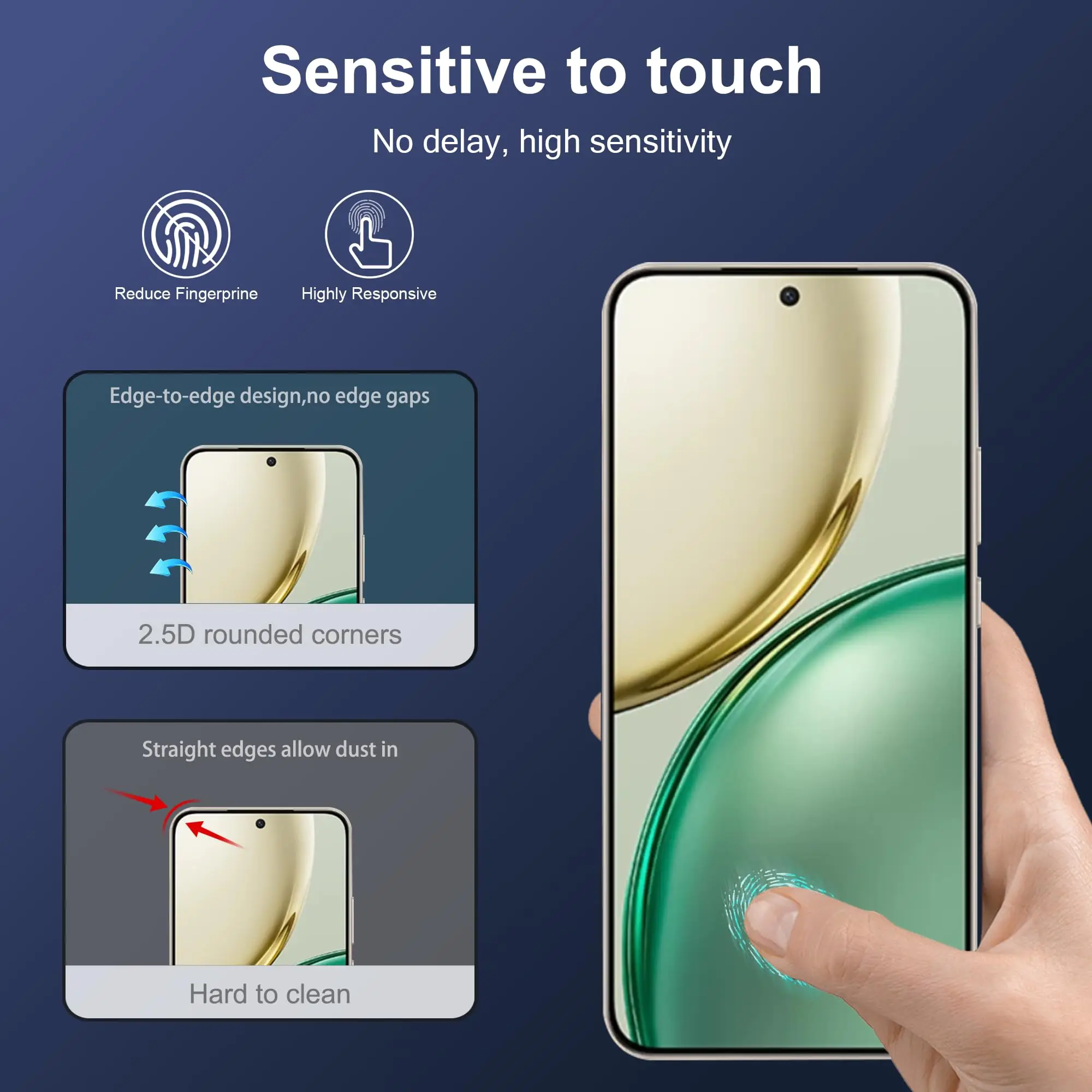 Tempered Glass HD Screen Protector - 6.79 Inch, Transparent, Anti-Scratch, Case-Friendly