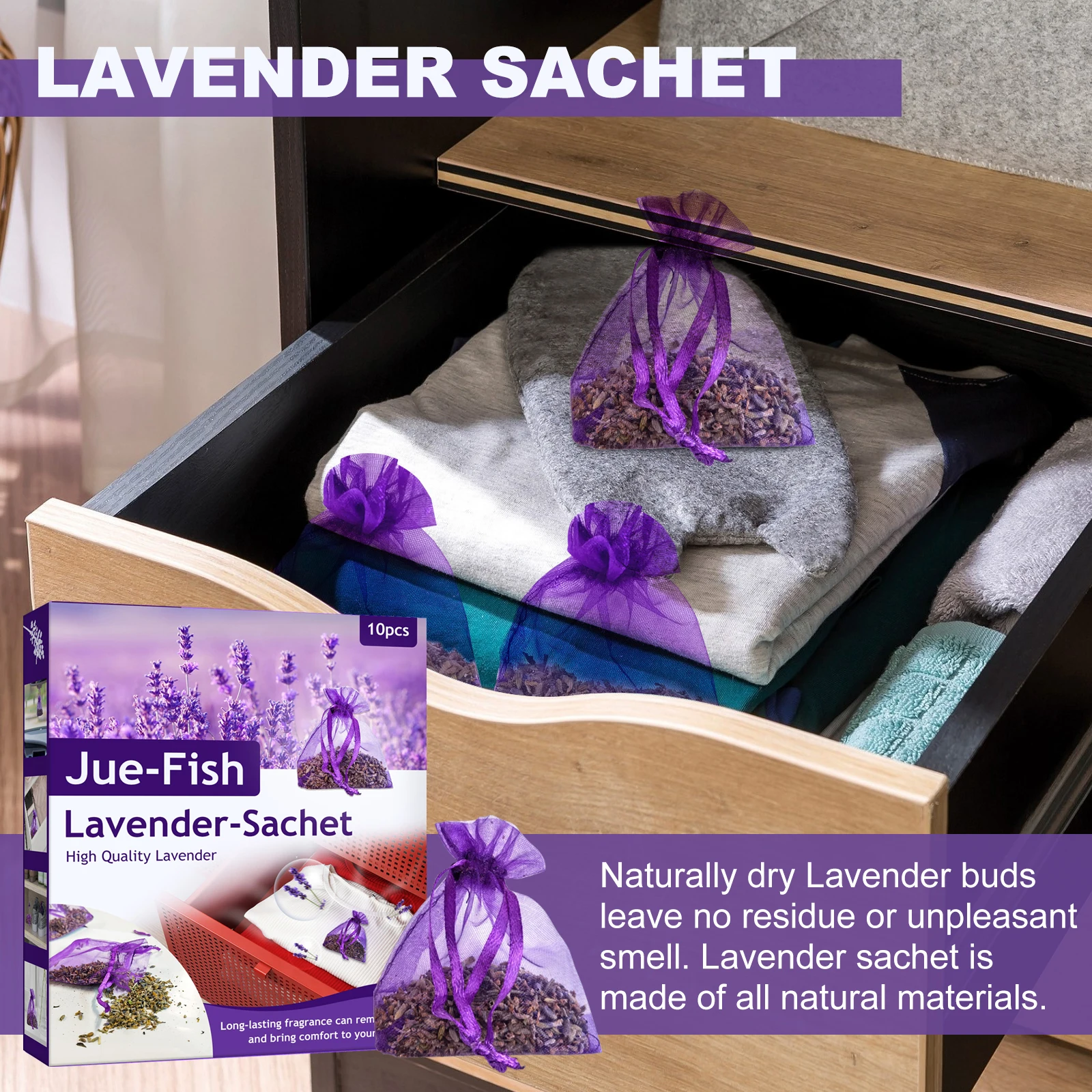 Natural Lavender Sachet for Home Car Wardrobe Freshener