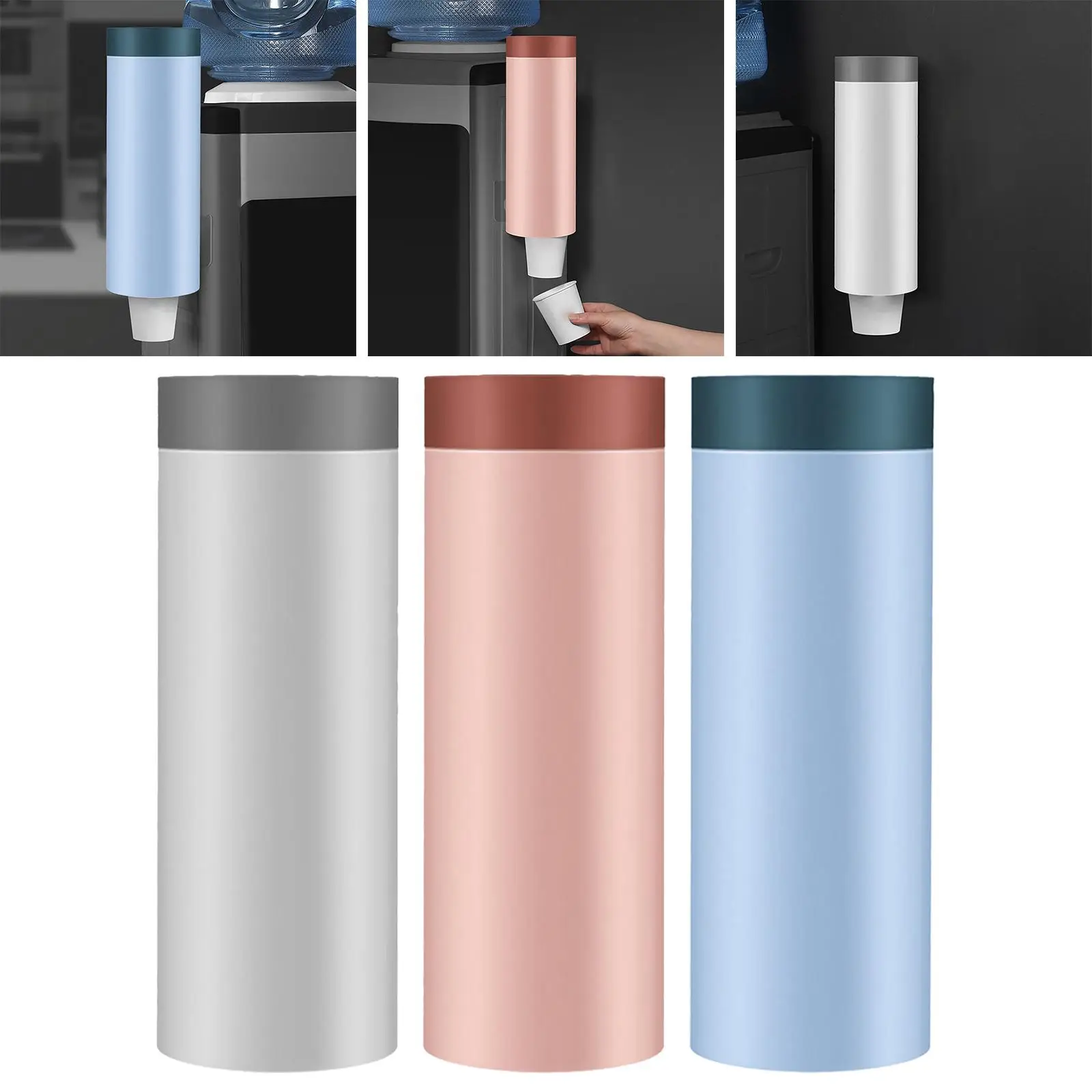 Cup Dispenser Wall Mounted Pull Type Reusable Water Dispenser Cup Holder for Party Office Hotel Restaurant Wall