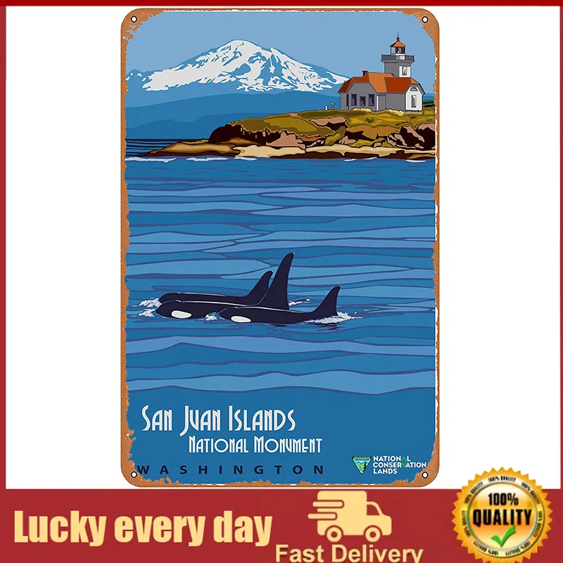 Cartello Vintage In Metallo-Viaggio A San Francisco Islands Club Man Cave Art Print Poster Room Decor Room Decor