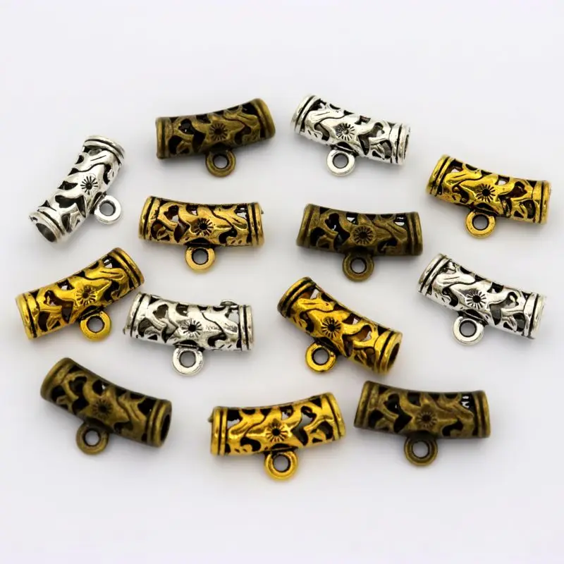 

Mixed Tibetan Silver Gold Color Bronze Big Hole Metal Connector For Jewelry Making Diy Bracelet Necklace Accesories Wholesale