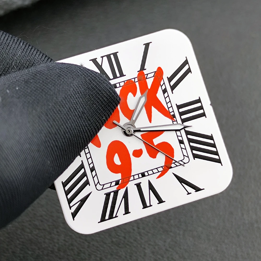 Square Dial 'Time is Money' Customized Watch Face for Premium Watch Accessories