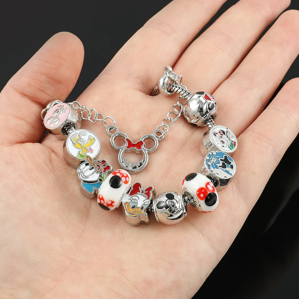 Disney Luxury Bracelet Charms Bangle Alice in Wonderland Pulseiras Feminina  Silver Plated Family Fashion Bracelet for Women - AliExpress