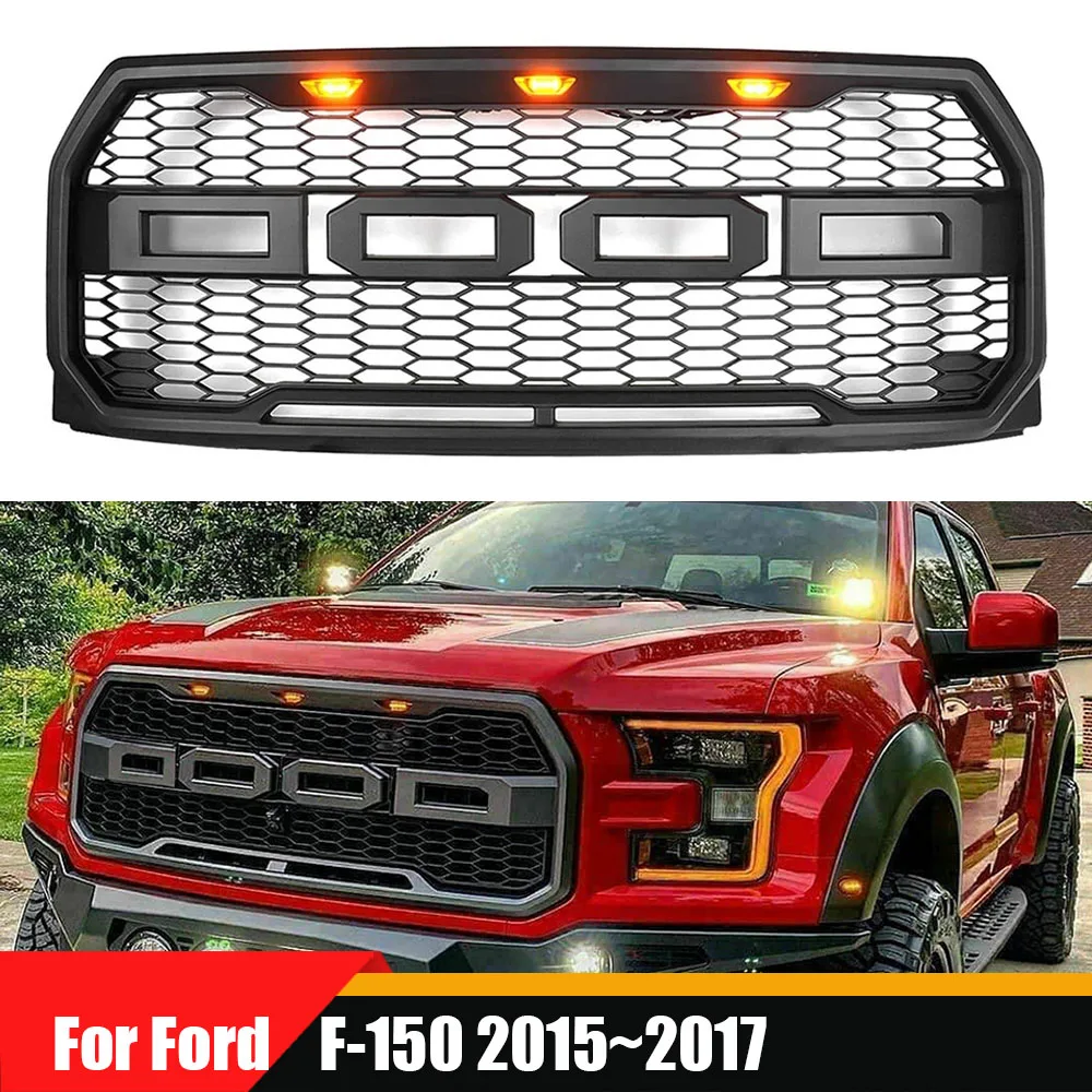 

Car Modified For F150 Raptor Grill Front Grill Trim Front Bumper Grilles Mesh Raptor Racing Grills Mesh For F-150 2015~2017