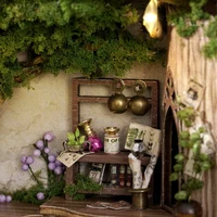 Wooden Miniature Doll House 3D Puzzle Assembly Building Model Kit Small Room Toys Home With Furniture Lighting Wooden Craft Gift 2