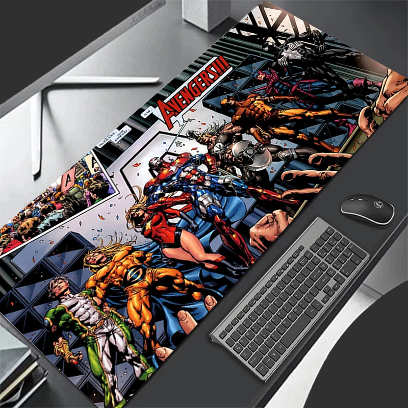 Cool The Avengers Gaming Mouse Pad Large Home Desk Mat Anti-skid Pc Accessories Laptop Carpet Soft Computer Offices Mousepad HD plum blossom nordic style mousepad for gaming laptop computer desk mat mouse pad wrist rests table mat office desk accessories