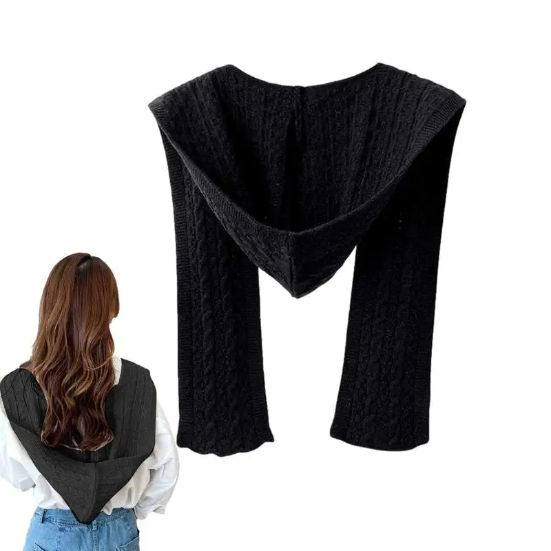 

Sweater Wraps And Shawls Cozy Winter Shawl Knitted Ponchos Cozy Warm Winter Cape Tops Soft Knit Wrap Women's Fashion Sweater For