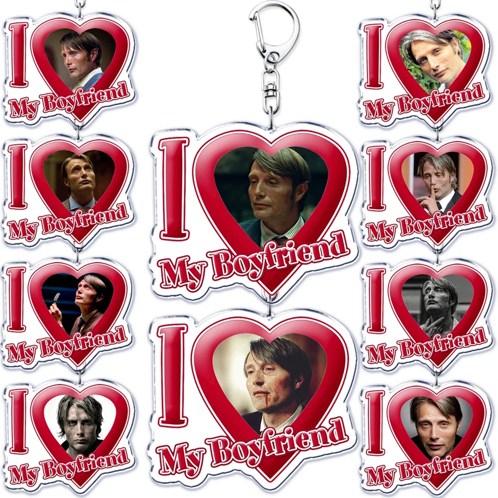 Ich liebe meinen Freund Mads Dittmann Mikkelsen Schlüsselanhänger Hannibal Schlüsselanhänger für Zubehör Taschenanhänger Schlüsselanhänger Ring Schmuck Geschenke