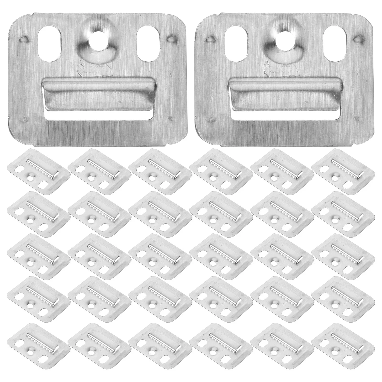 

Wall Buckle Interlocking Hanging Bracket Couch Clips Wall Panel Fixings Furniture Hanger Mounting Stainless Steel Silver Clip