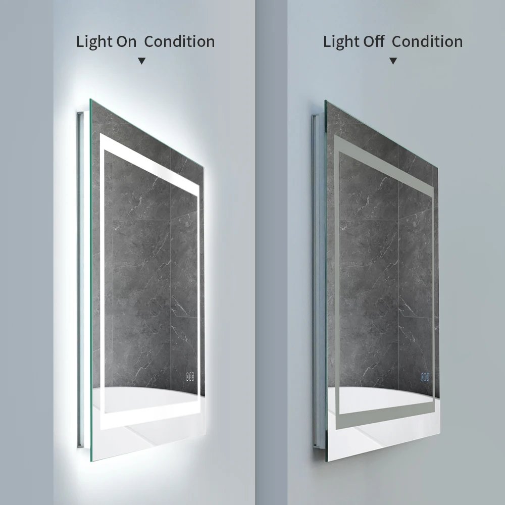 Hot Sale Rectangle Smart Mirror Touch Screen Led Bath Mirror Bathroom For Hotel