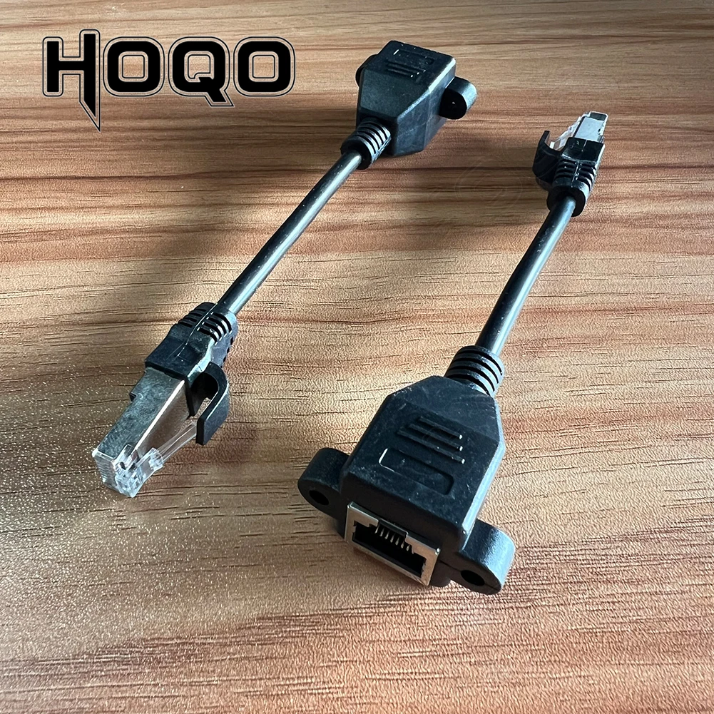 짧은 나사 패널 마운트 이더넷 RJ45 익스텐션 케이블, RJ45 Cat5 수-암 m/f 이더넷 네트워크 코드, 15cm