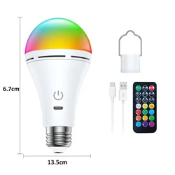 Smart Rechargeable RGB Color - Changing USB LED Bulb with Dimmable Features and Timing Function (3color and RGB bulbs)