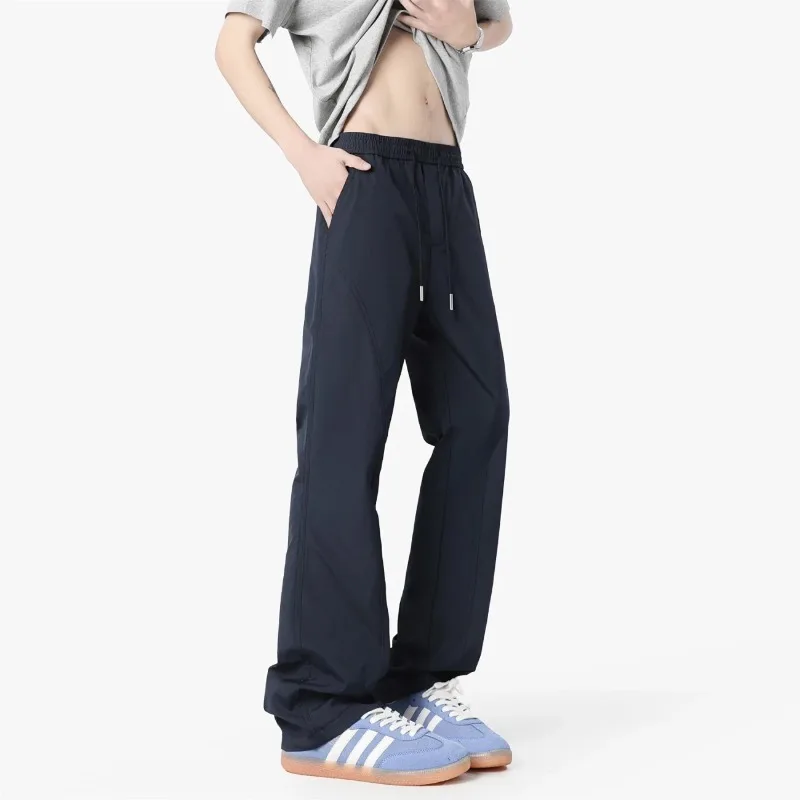 Pantalon de jogging large pour homme, léger, taille élastique, décontracté