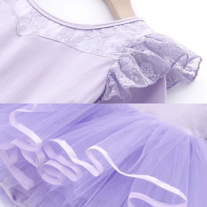 Cotton Children Dance Costume Lace Splicing Performance Costume Ballet Dance Skirt Kids Girls Gauze Skirt For Stage School Show