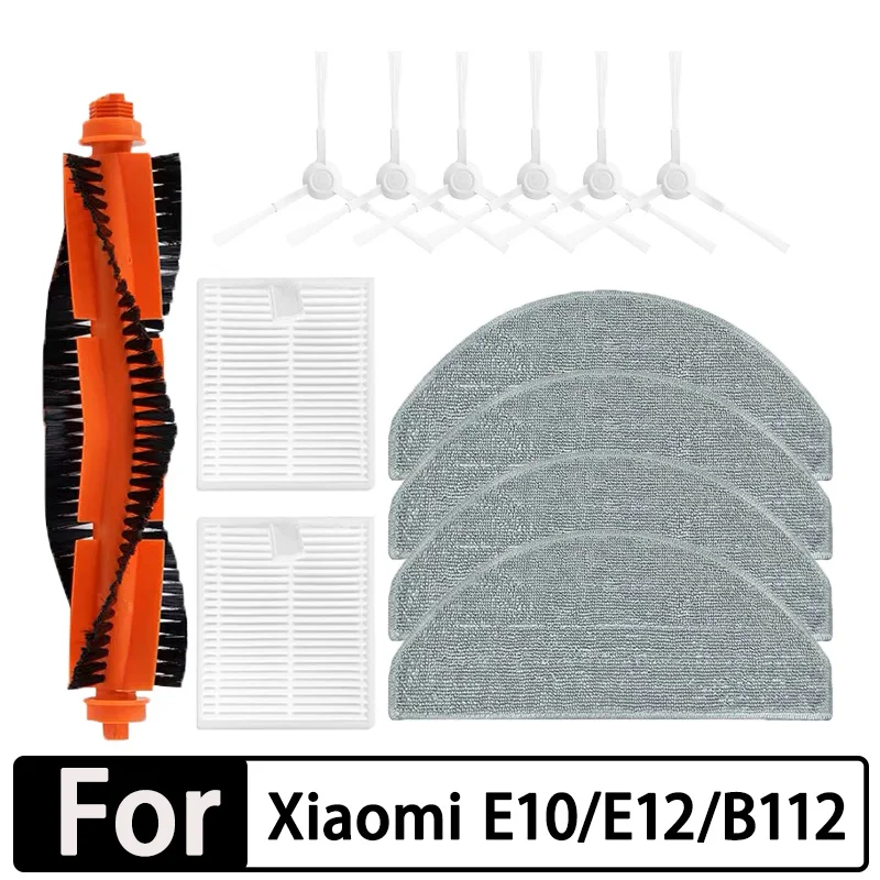 Reposição para Xiaomi Robot Vacuum Acessórios Escova Lateral Filtro Hepa Mop Pano E10 E12 Peças de