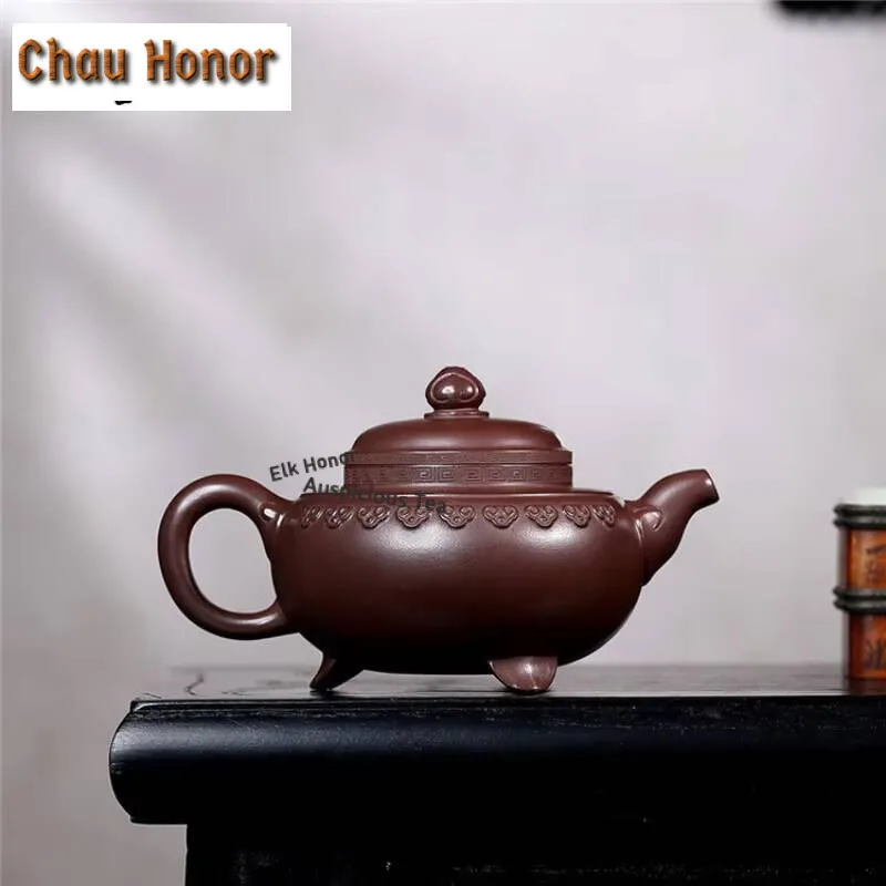 330ml Elegant Yixing Purple Clay Teapots Famous Artists Handmade Pot Raw Ore Mud Kettle Chinese Zisha Tea Set Teaware Collection