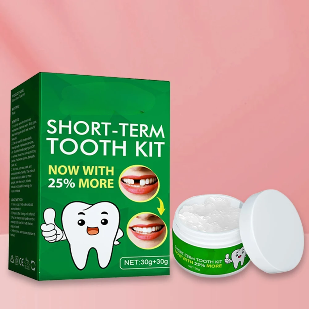 Teeth Solid Glue Resin Tooth Solid Gel with 3 Dental Tools Teeth Replacement Kit Disposable for Fix The Missing Broken Tooth