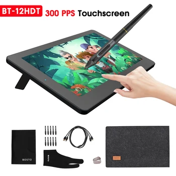 BOSTO 11.6" Graphics Drawing Tablet BT-12HD/BT-12HDT/12HD-A Digital Drawing Tablet HIPS LCD 1366*768 Display 8192 Pressure Level