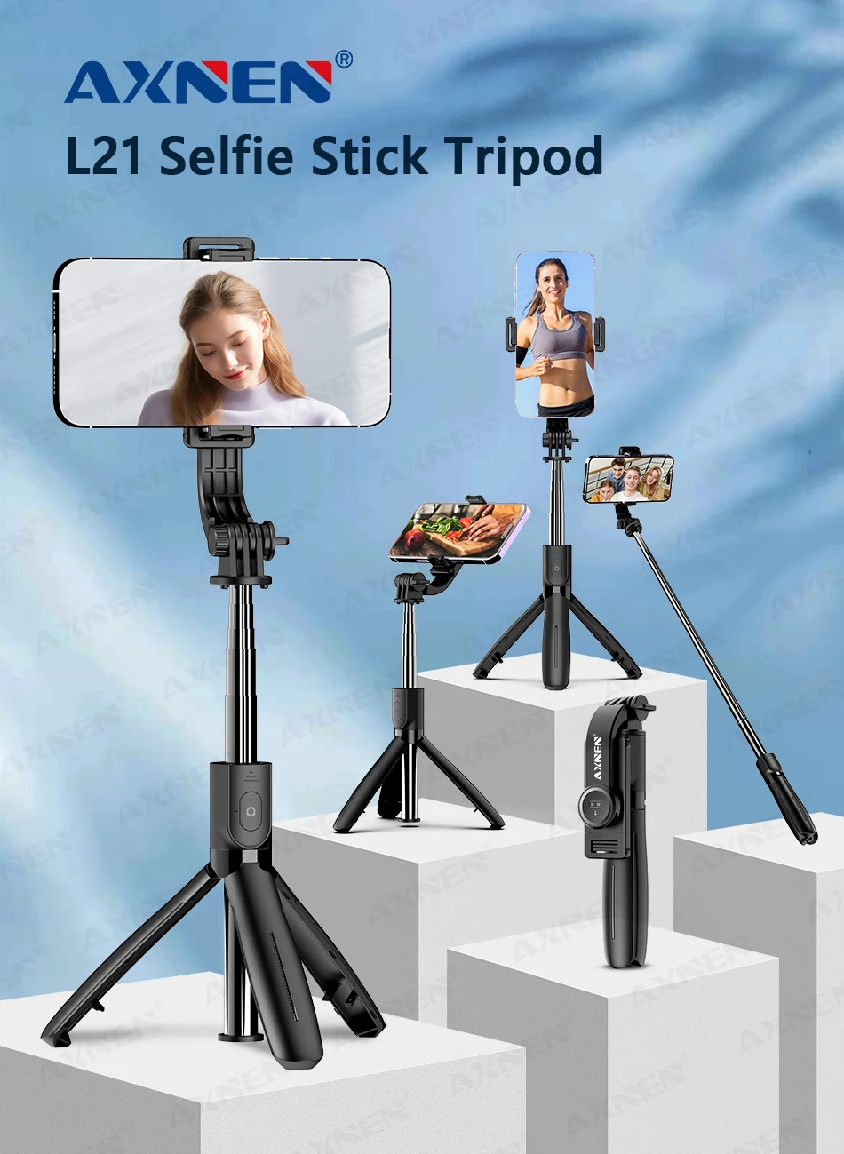 Selfie Stick Tripod With Wireless Remote And Extension Rod_voghion.com