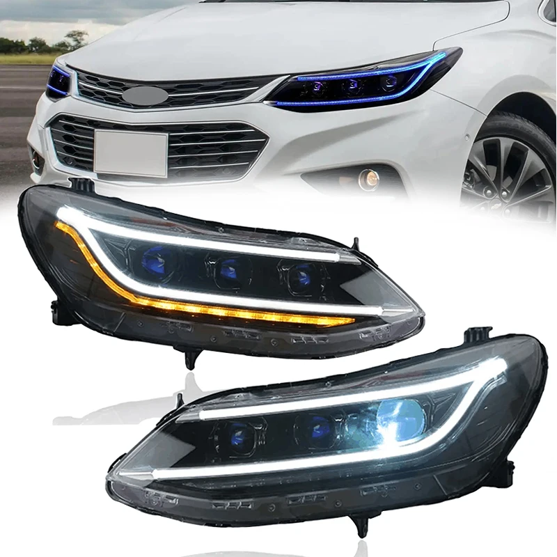 

Car Front Headlight For Chevrolet Chevy Cruze 2017-2018 ED HeadLamp Styling Dynamic Turn Signal Lens Automotive Accessories 2PCS