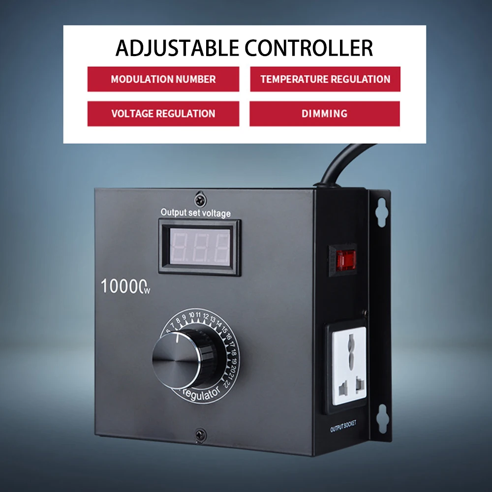 Description Picture 4 of itemAC 110V 220V/ 10000W SCR Motor Driver Controller Voltage Adjustment Power Regulator Fit for Router Fan Electric Motor Rheostat