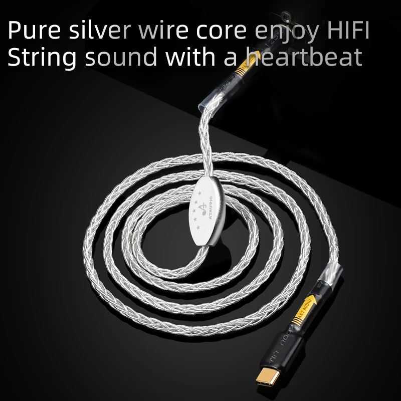 Ataudio-cabo de Áudio Digital para Celular Cabo Usb Hi-end tipo c para tipo b Cabo Hifi Stereo Pure Silver Data - Image 4