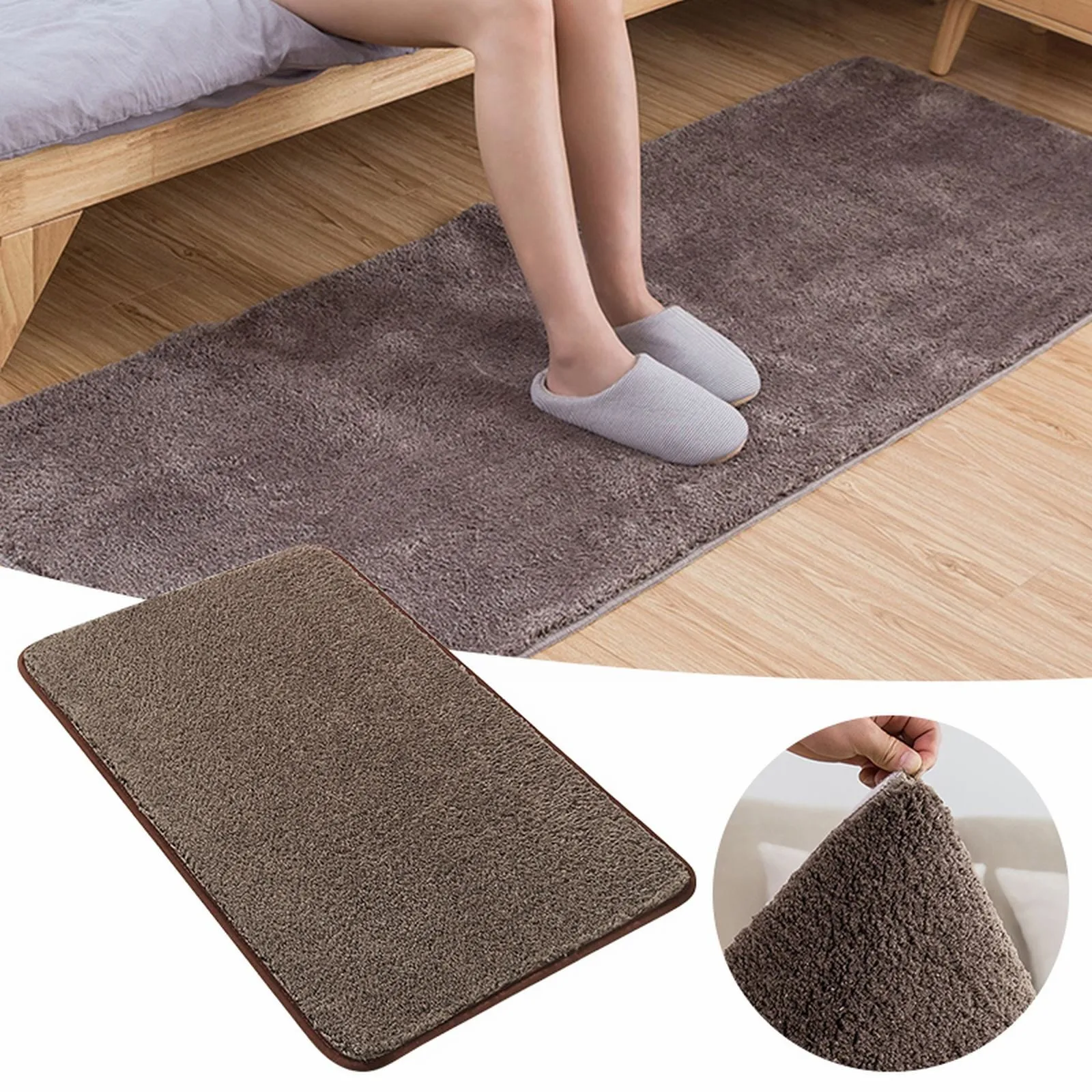 

Solid Color Bathroom Anti Mat Entrance Door Mat Toilet Absorbent Floor Mat Toilet Foot Mat Bedroom Carpet Fuzzy Big Blanket