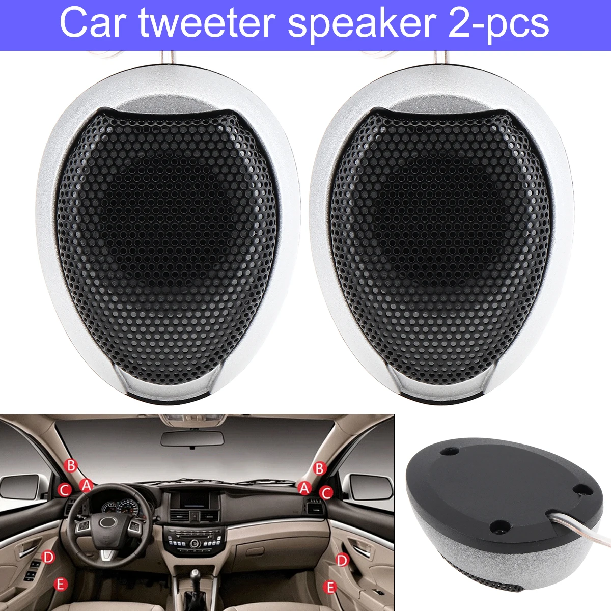 Universal 2pcs 1000W High Sensitivity High Efficiency Dome Tweeter Mini Dome Tweeter Speakers for Car Audio System