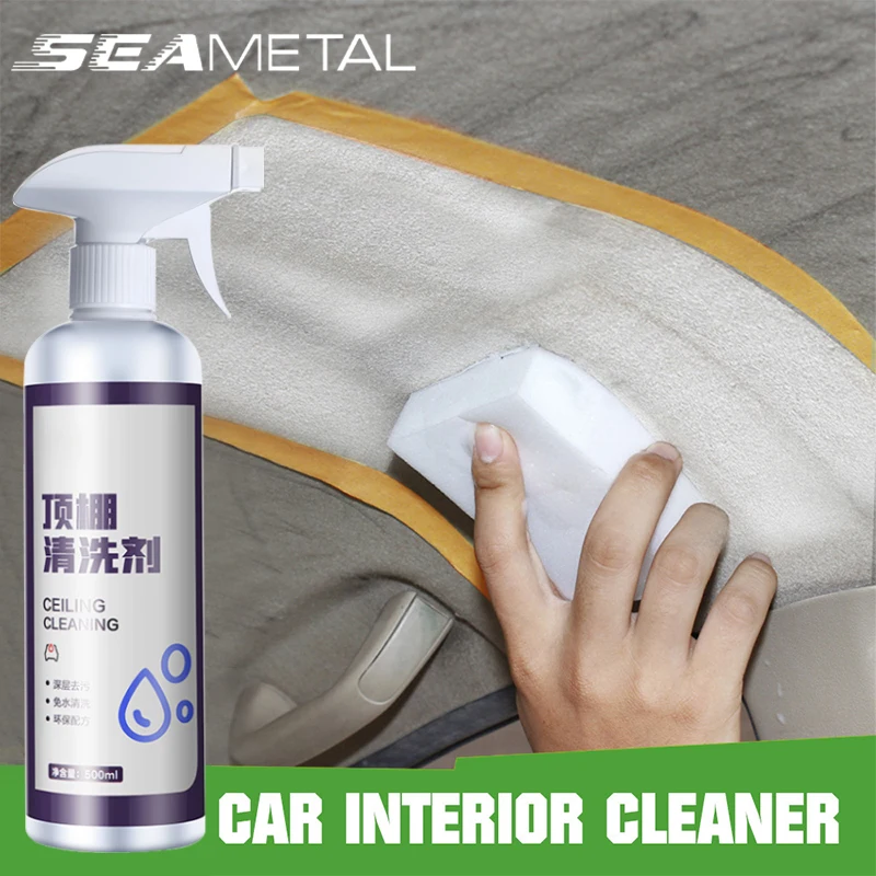 Car Cleaner Interior Cleaner 500ML Car Interior Cleaning Agent Car Ceiling Cleaner Leather Flannel Woven Fabric