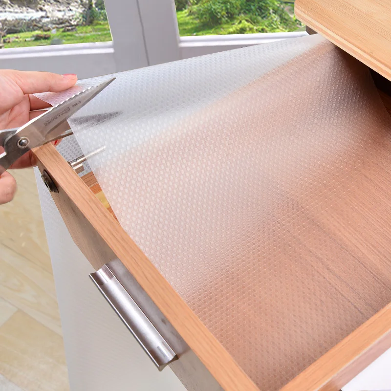 DIY Waterproof Insulation Film Tablecloth Non-slip Drawer Liner Kitchen  Cabinet Shelf Storage Cabinet Clear EVA Protector - AliExpress